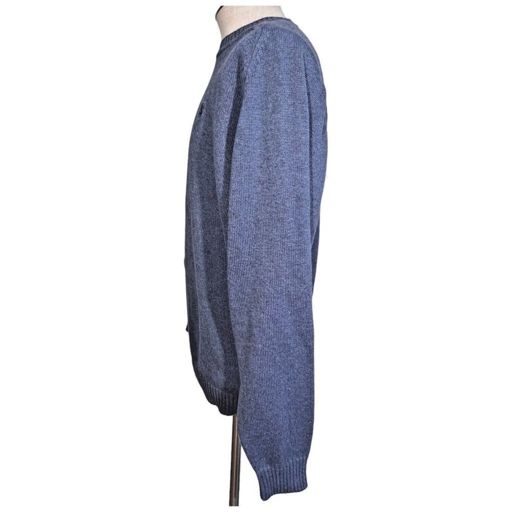 Mens Lyle & Scott Sweater Size Large Scotland Pullover Crew Neck Cotton Blue - Picture 2 of 6